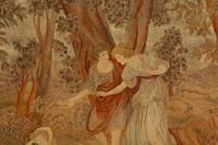 A Tapestry Panel Depicting a Couple Observing a Sleeping Putto