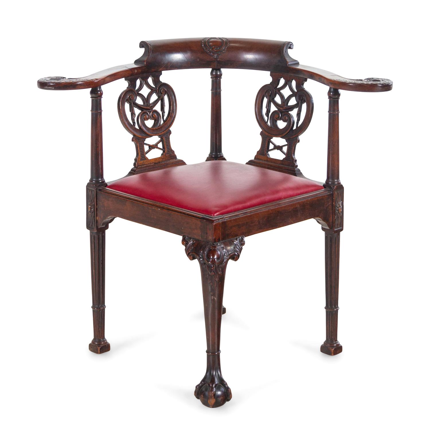 A George III Style Mahogany Corner Chair