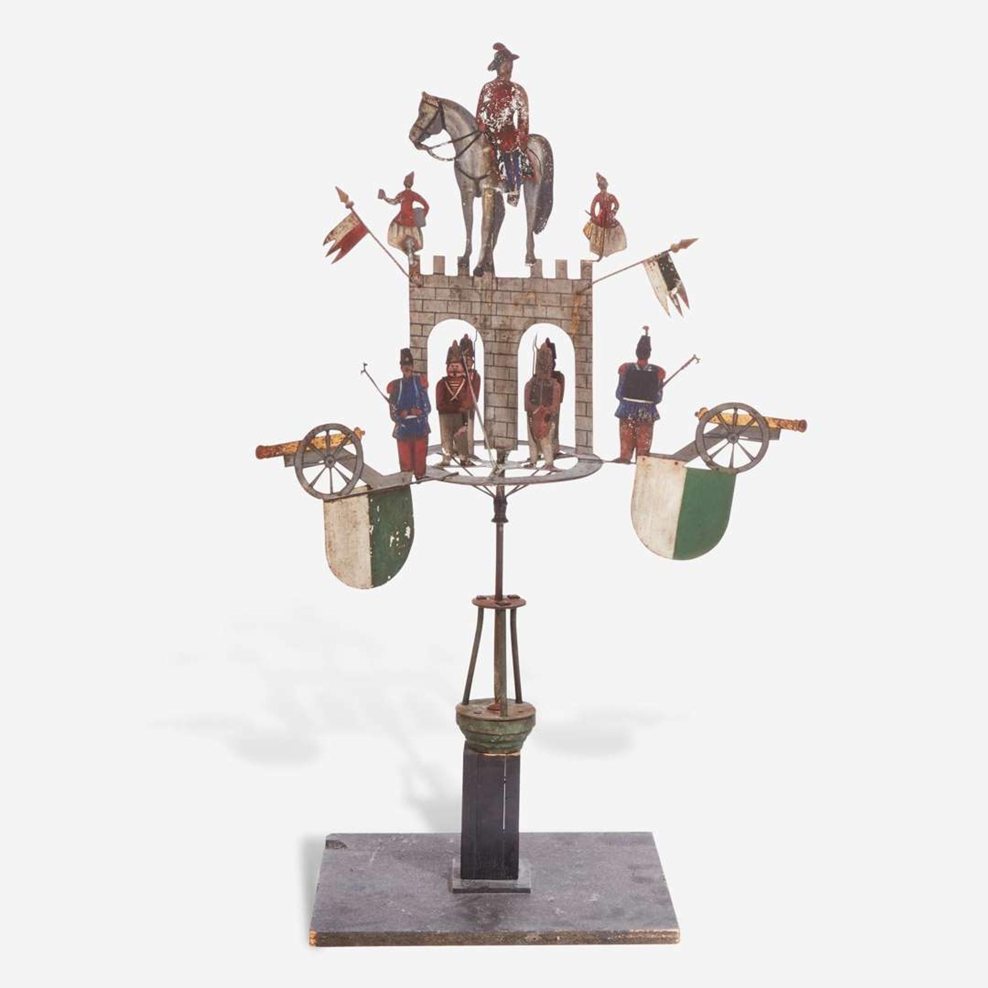 A painted iron and sheet metal whirligig Probably French, 19th century