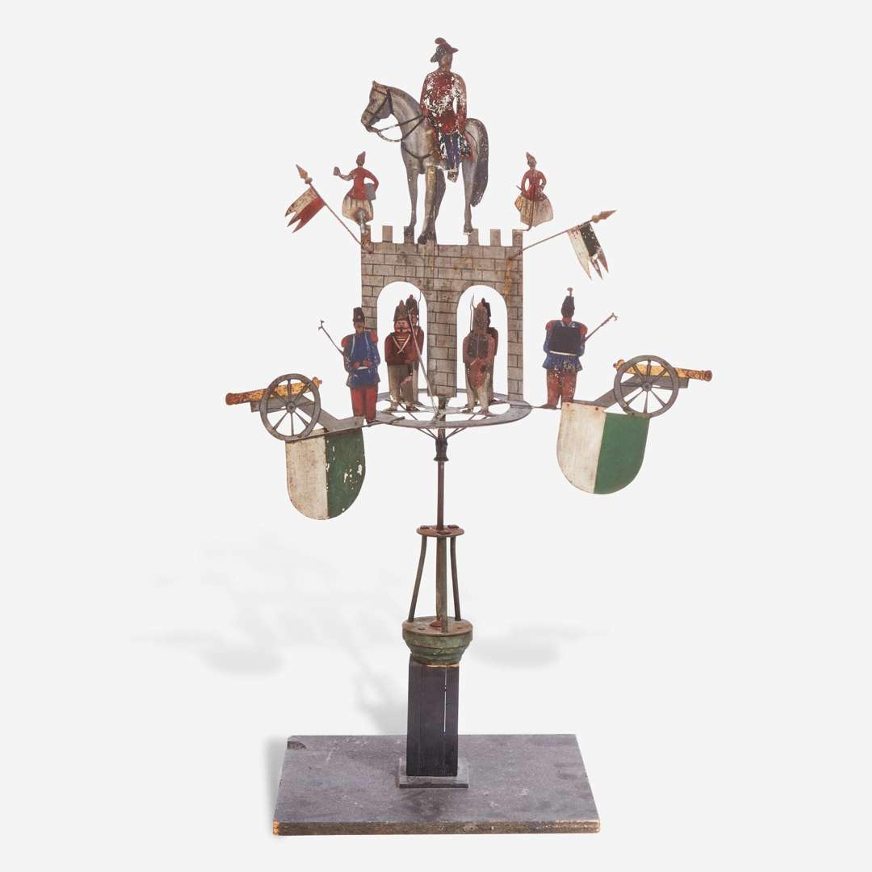 A painted iron and sheet metal whirligig Probably French, 19th century