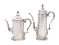 A Mexican Silver Teapot and Coffee Pot