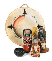 Five Southwestern Style Items Diameter of the first 17 1/2 inches.