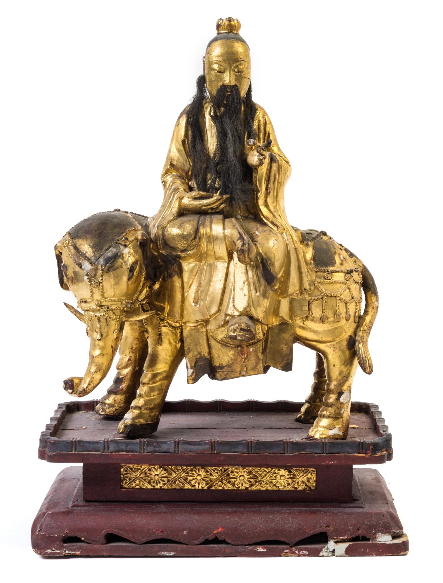 A Gilt Wood Figure of a Daoist Immortal — 19TH CENTURY