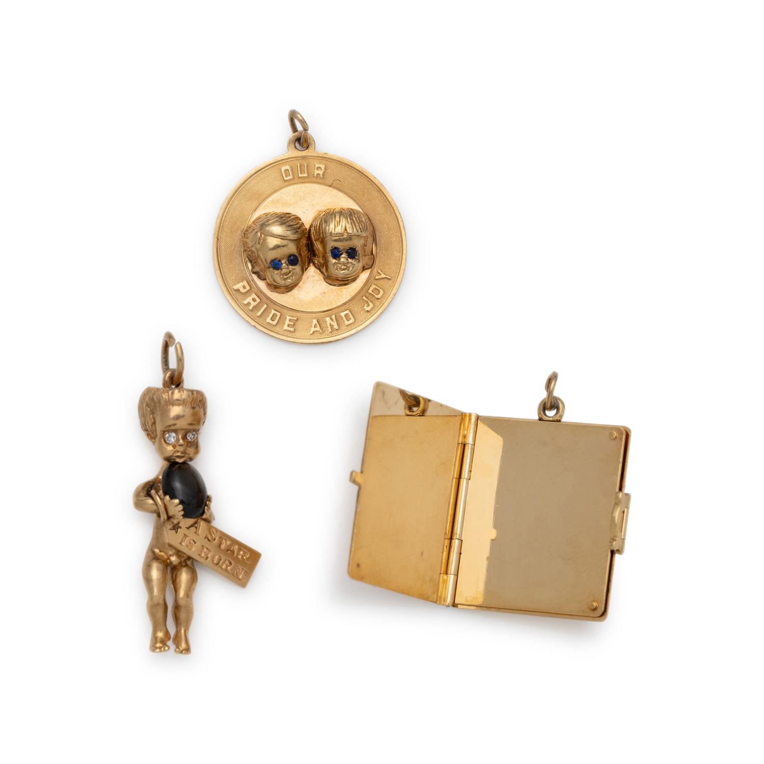 COLLECTION OF YELLOW GOLD CHARMS