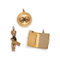 COLLECTION OF YELLOW GOLD CHARMS