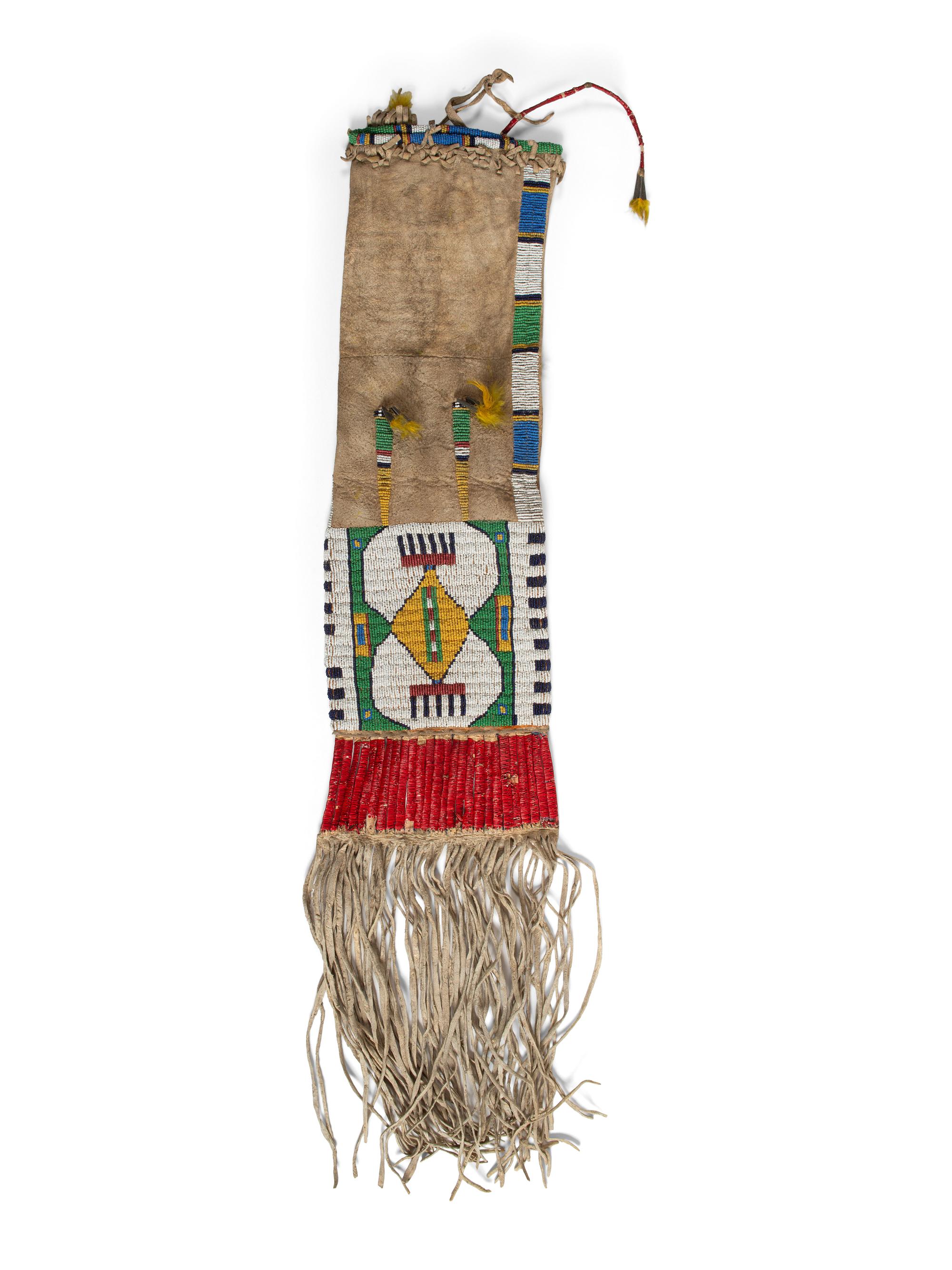 Plains Beaded Hide Tobacco Bag