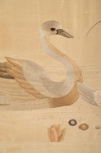 A Japanese Silk Embroidery of a Swan