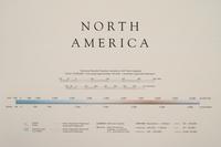 A Contemporary Map of North America. Matted and framed.