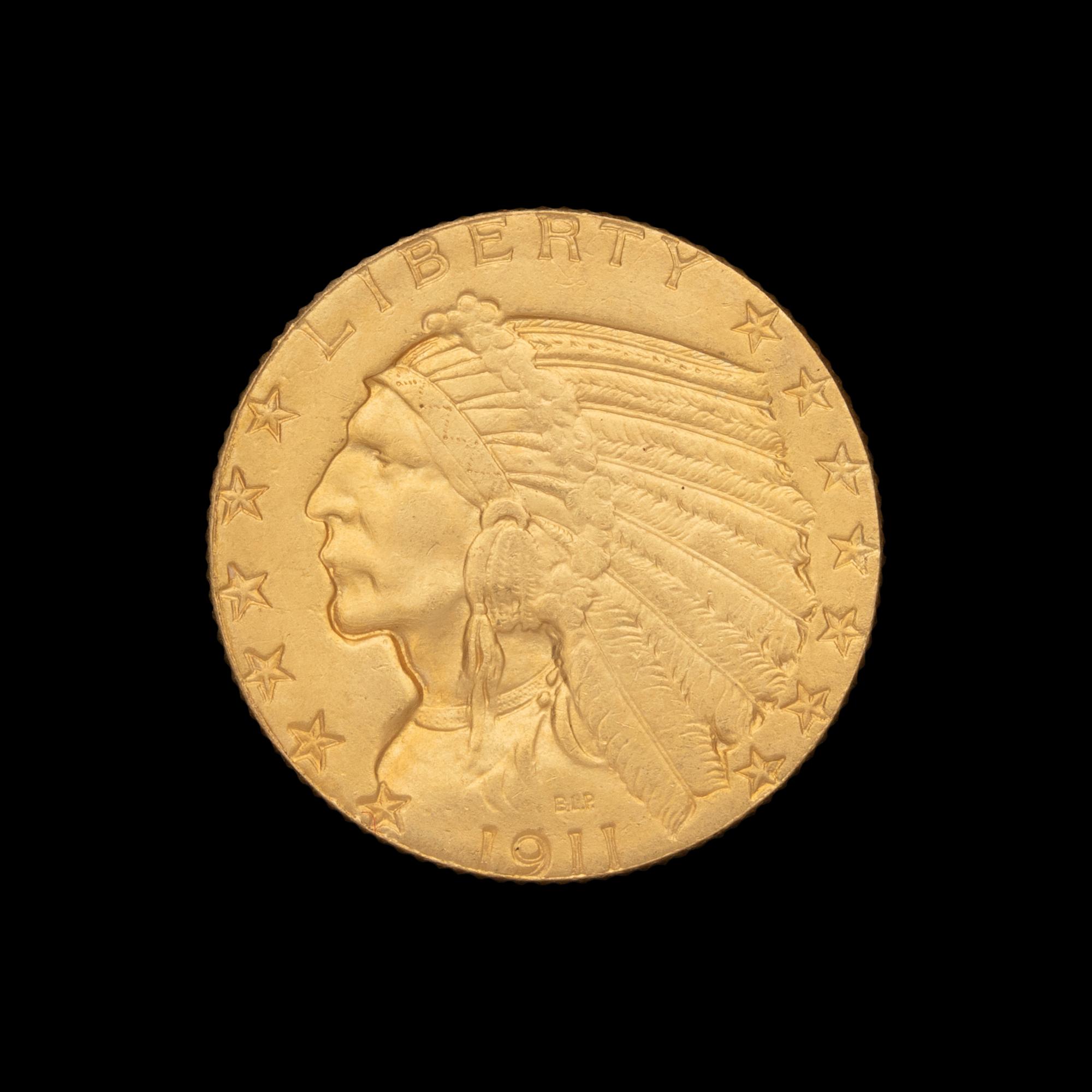 A 1911 Indian Head $5 Gold Coin