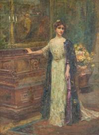 Letitia Bonnet Hart, (American, b. 1867), Lady in Salon