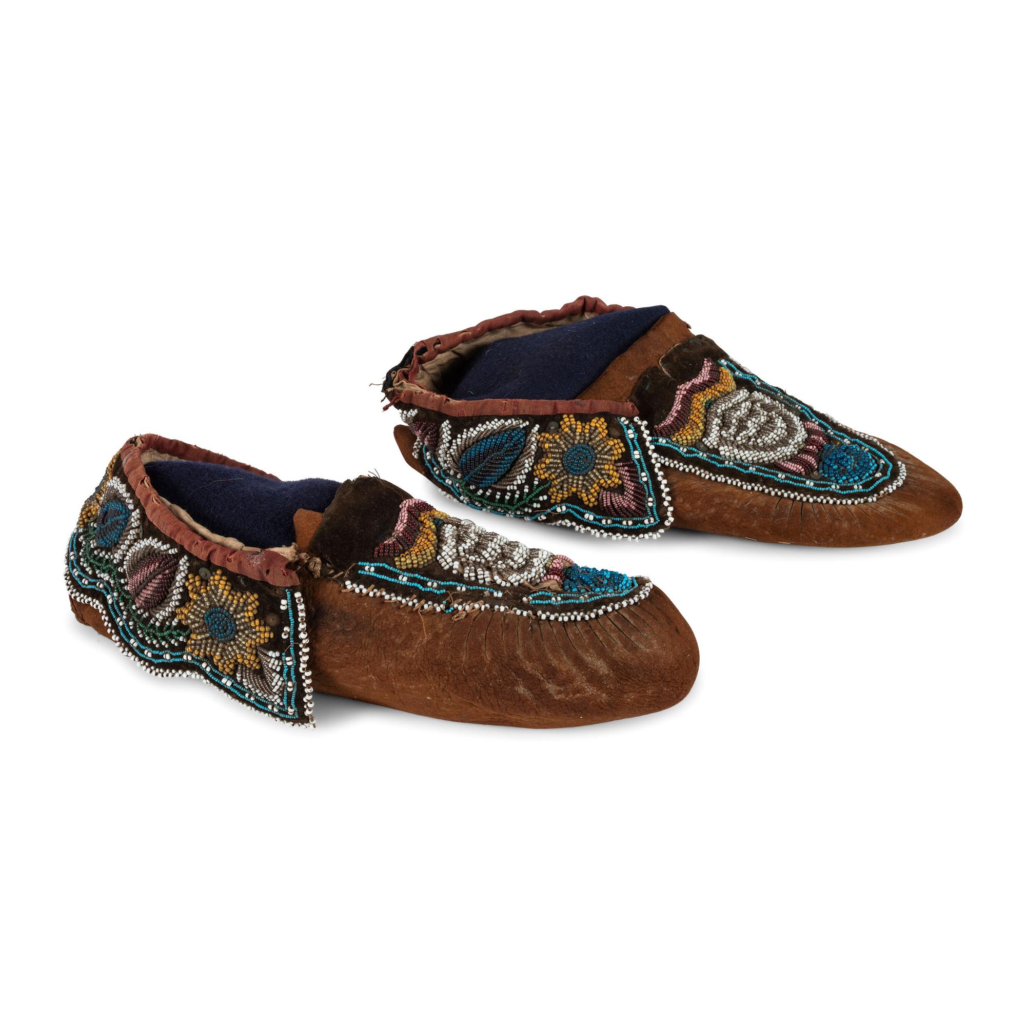 Haudenosaunee Beaded Hide Moccasins