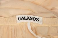 Galanos Cream Satin Halter Dress and Scarf, 1970s