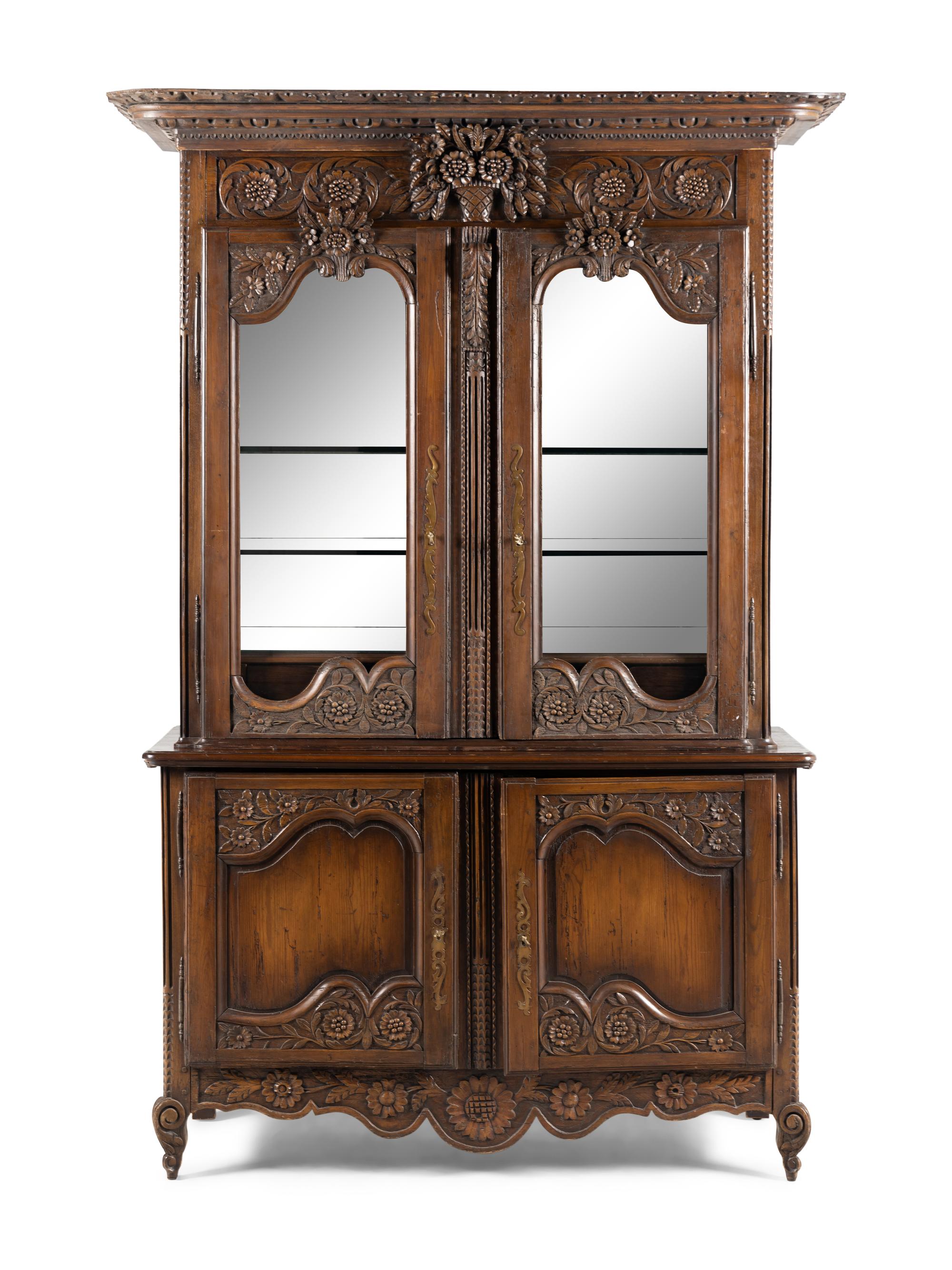 A French Provincial Oak Buffet a Deux Corps