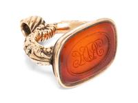 A Yellow Gold and Carnelian Fob,