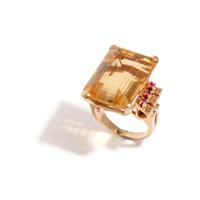RETRO, CITRINE AND RUBY RING