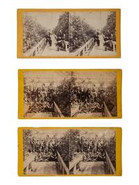 [NATIVE AMERICANS]. A series of 3 stereoviews from the 1863 visit of an Indian Delegation to the President's Summer House, Washington . New York: E. & H. T. Anthony & Co., n.d.