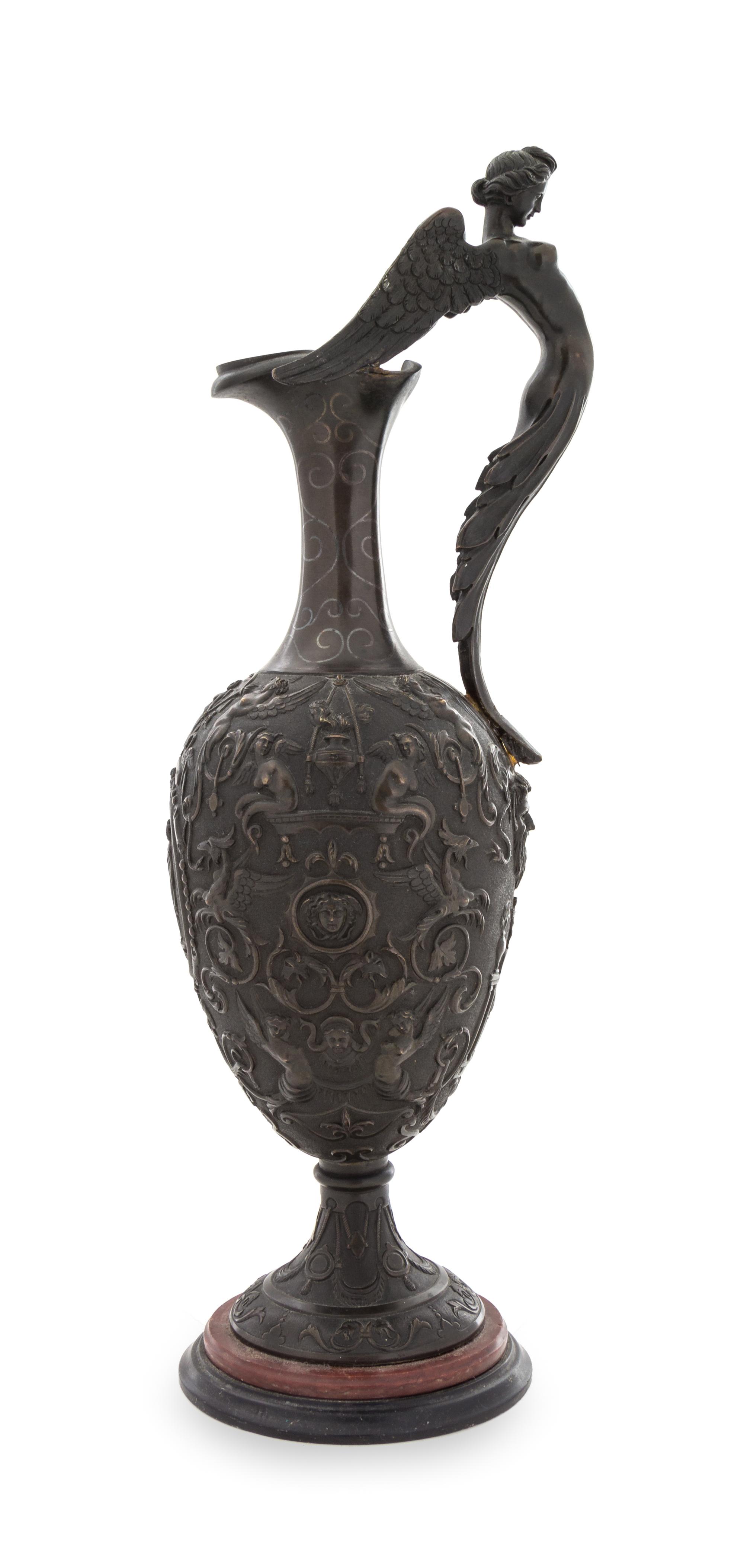 A Grand Tour Bronze Ewer — 19TH CENTURY