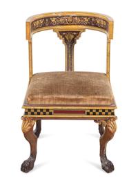 A Pair of Italian Neoclassical Painted Klismos Style Chairs