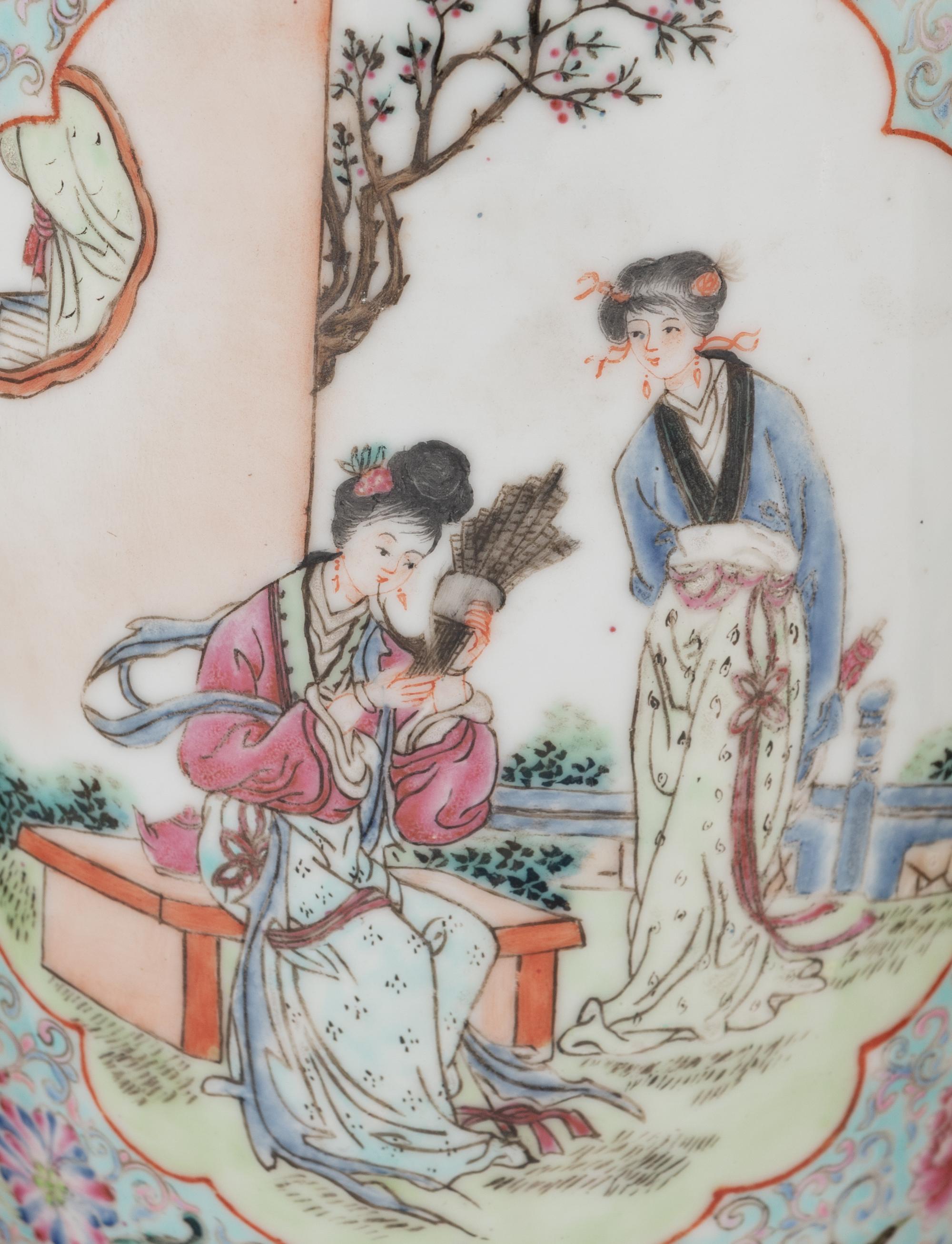Six Chinese Famille Rose Porcelain Vases