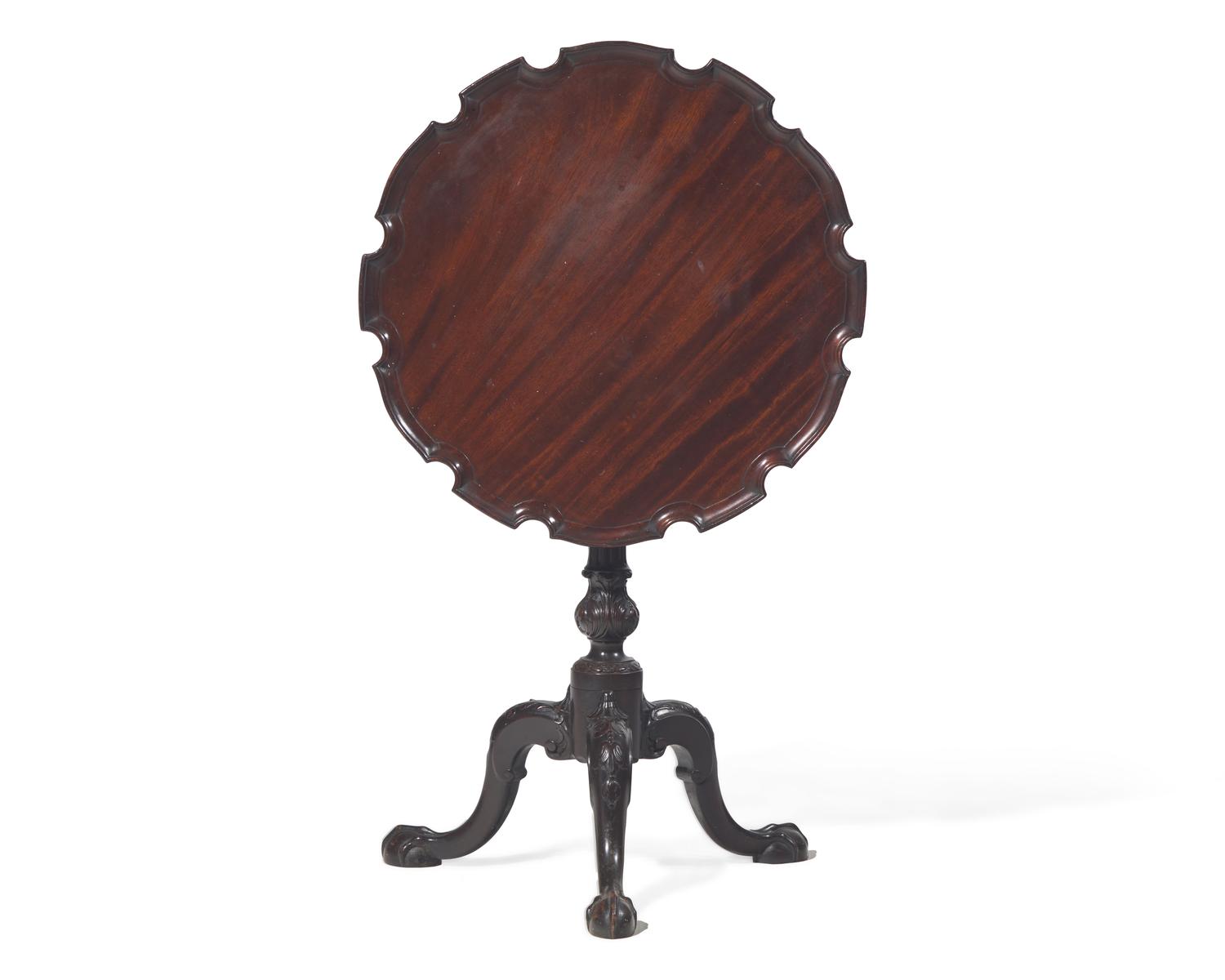 A fine George III carved mahogany tilt-top tea table, circa 1760