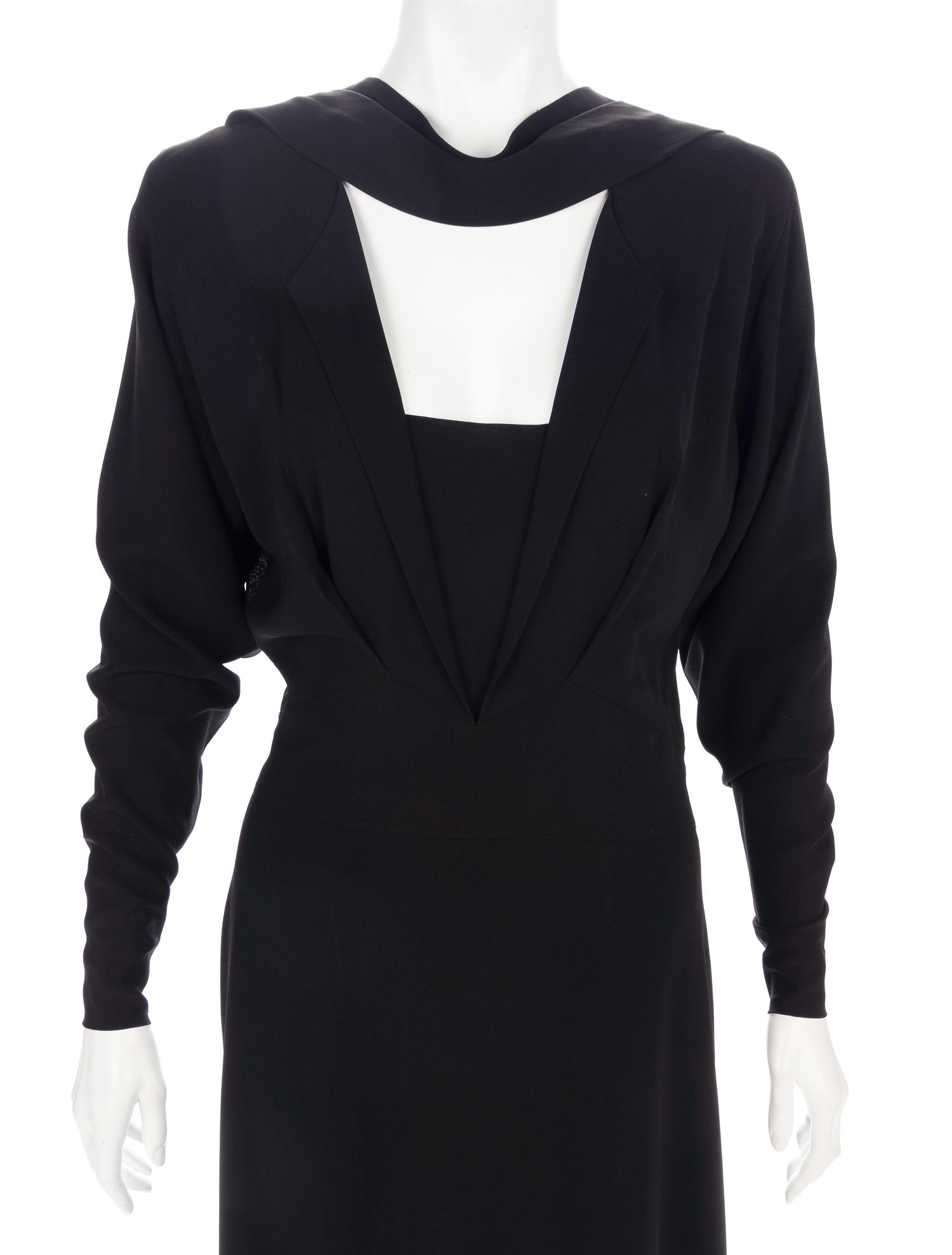 Adrian Black Dress, 1940-50s