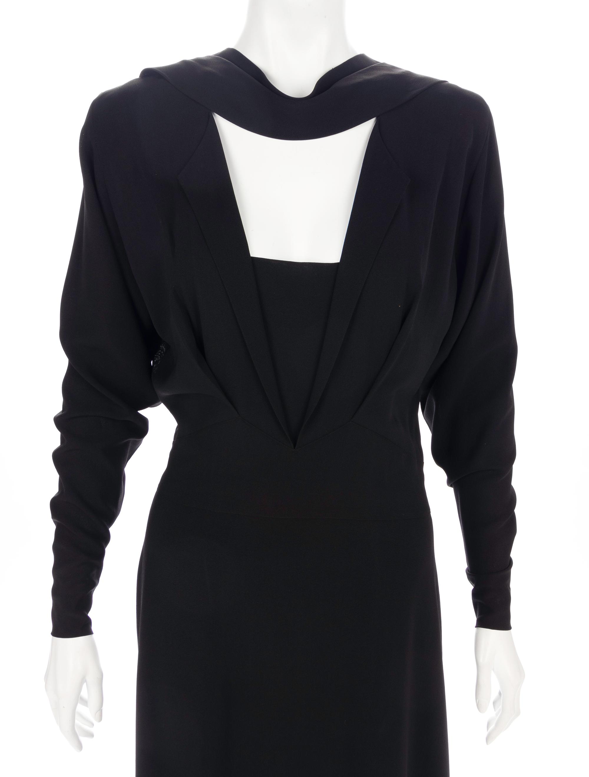 Adrian Black Dress, 1940-50s
