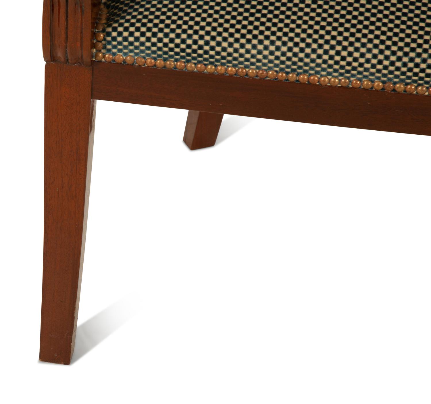 A Regency Style Carved Mahogany Armchair