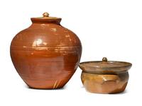 Two Jugtown Pottery Lidded Vessels