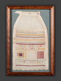 Three Needlework Alphabet Samplers, Including a Rare Apron