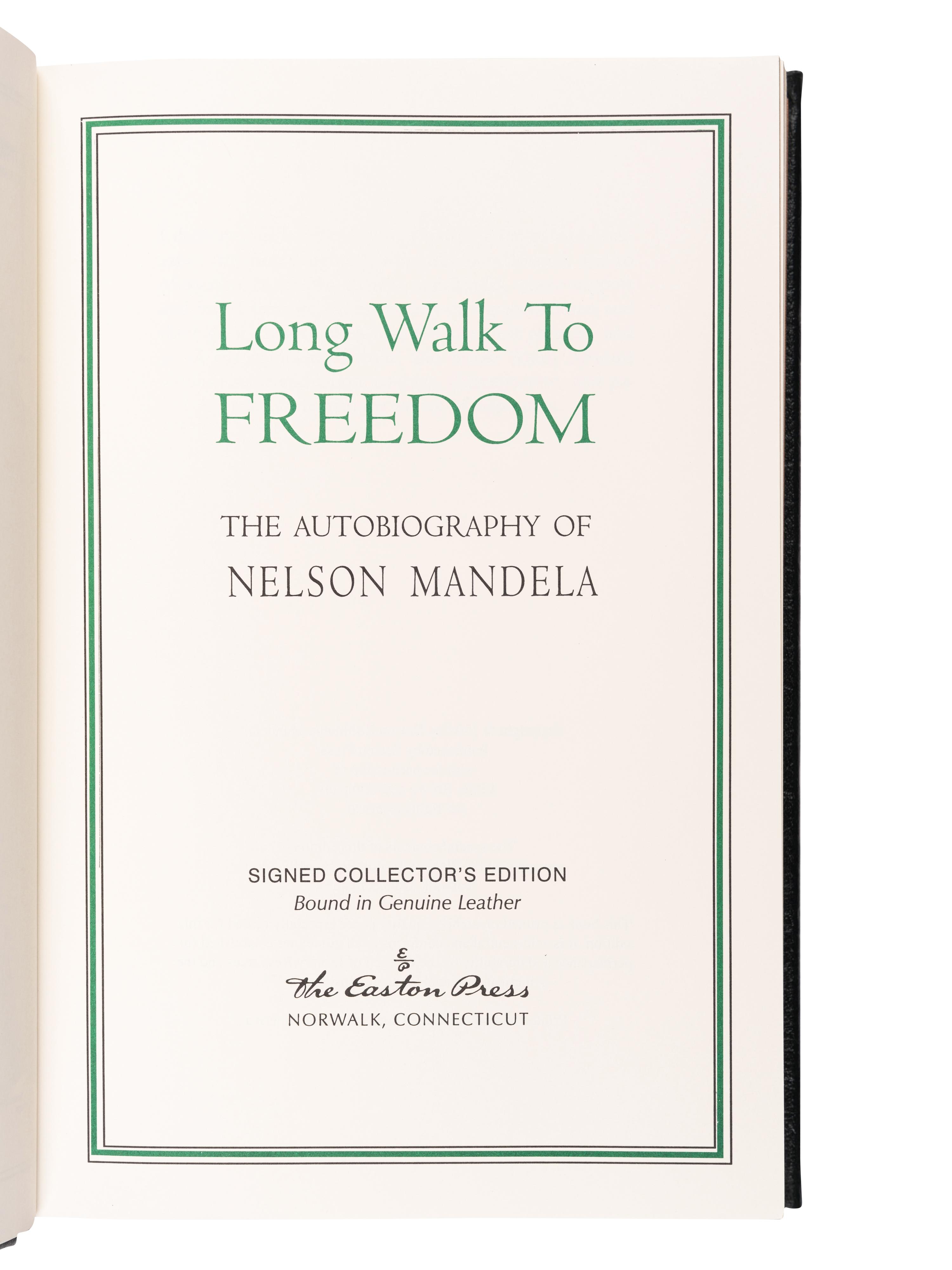 MANDELA, Nelson (1918-2013). Long Walk to Freedom. Norwalk, CT: The Easton Press, 2000.
