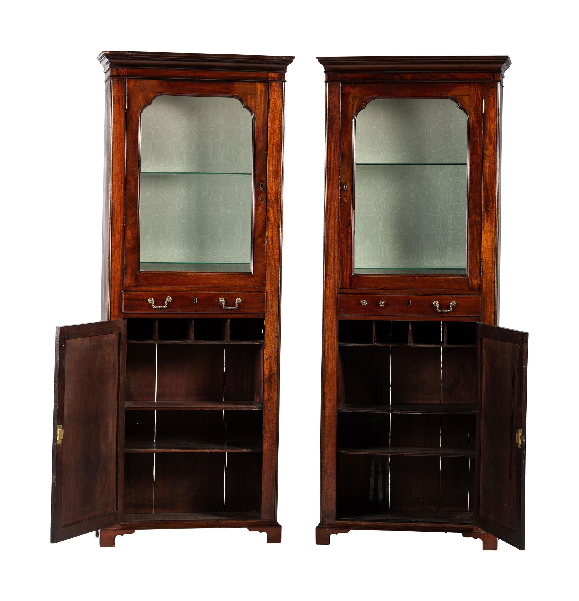 A Pair of George III Mahogany Cabinets