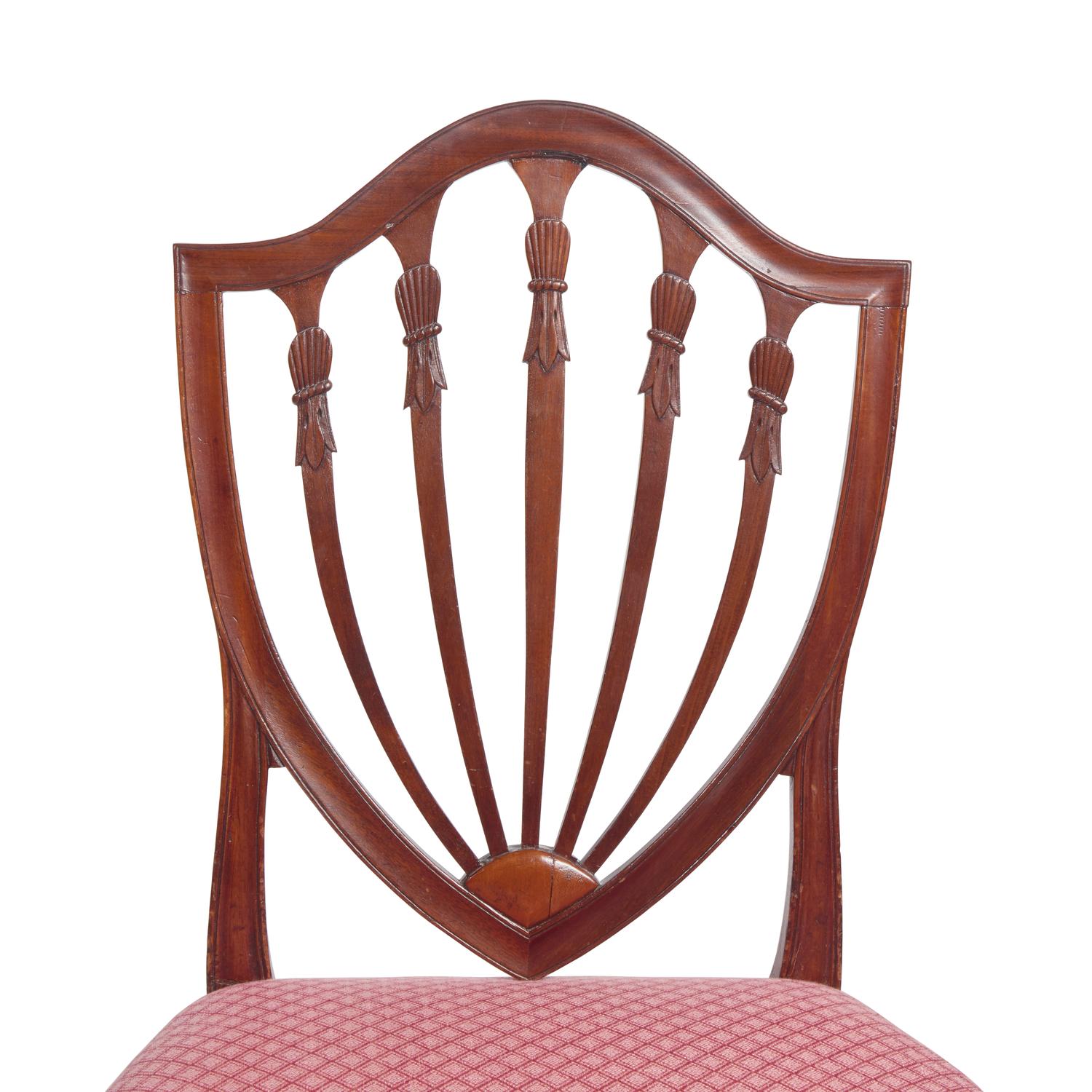 A Federal Carved Mahogany Shield-Back Side Chair
