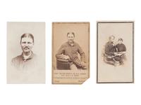 [LINCOLNIANA]. 3 CDVs related to Boston Corbett, killer of John Wilkes Booth.