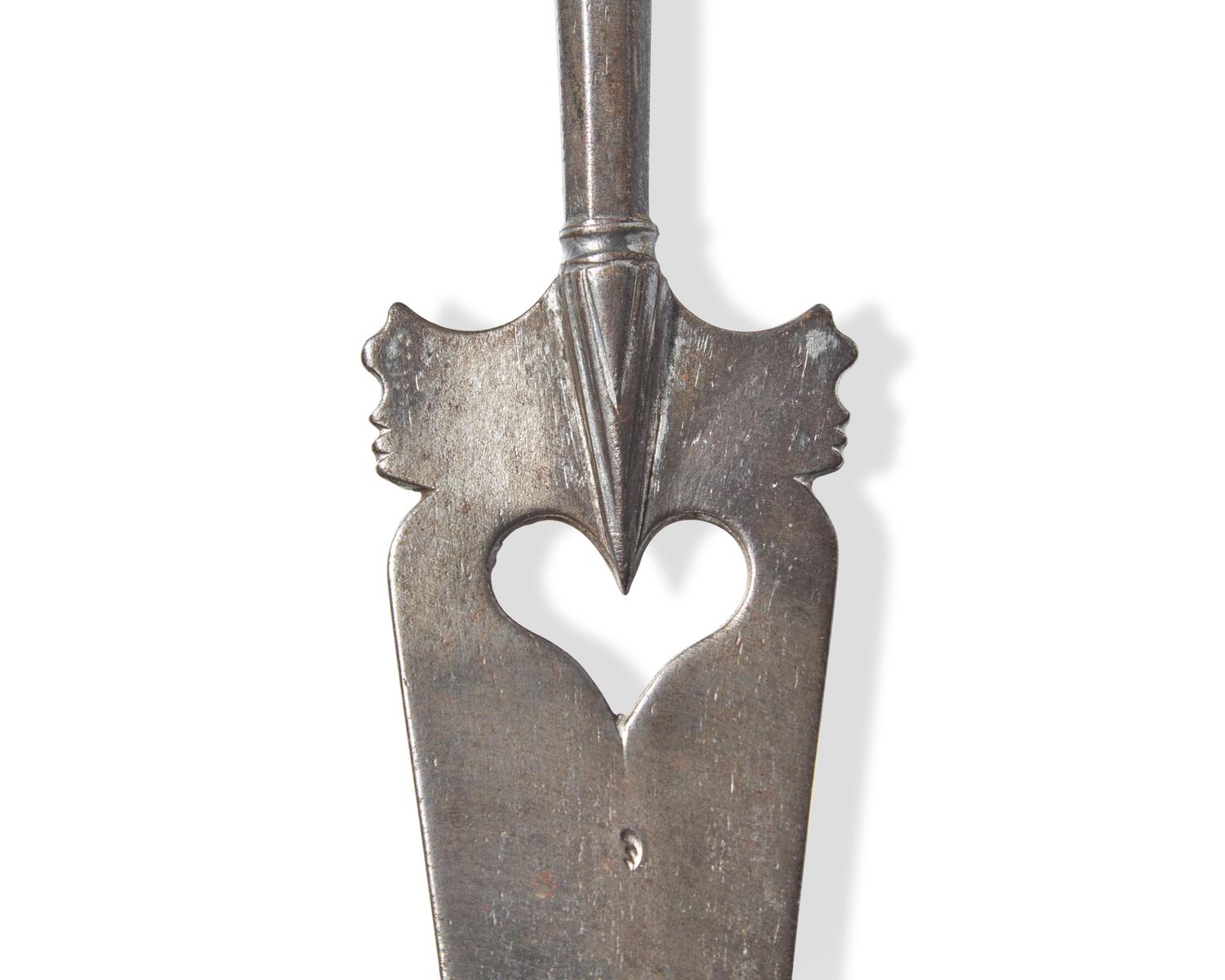 A Large Wrought Iron / Steel Ladle and Peel, French or Flemish, 18th / Early 19th Century