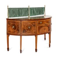 A George III Mahogany and Satinwood Demilune Sideboard