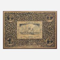 American School 19th century Two Works of Navigational Spiritual Guidance: A Nautical Cut-Work Picture and A Moral Compass for Seaman