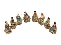 A Set of Eight Chinese Enameled Porcelain Figures of Immortals