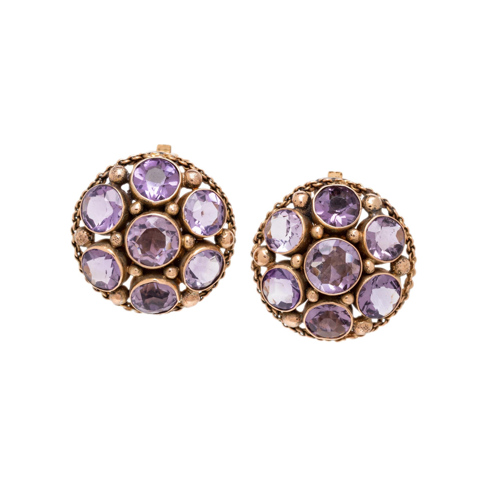 AMETHYST AND YELLOW GOLD EARRINGS