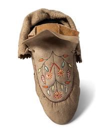 River Cree Embroidered Hide Moccasins