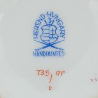 A Set of Twelve Herend Chinese Bouquet Porcelain Pots-de-Crèmes and Saucers