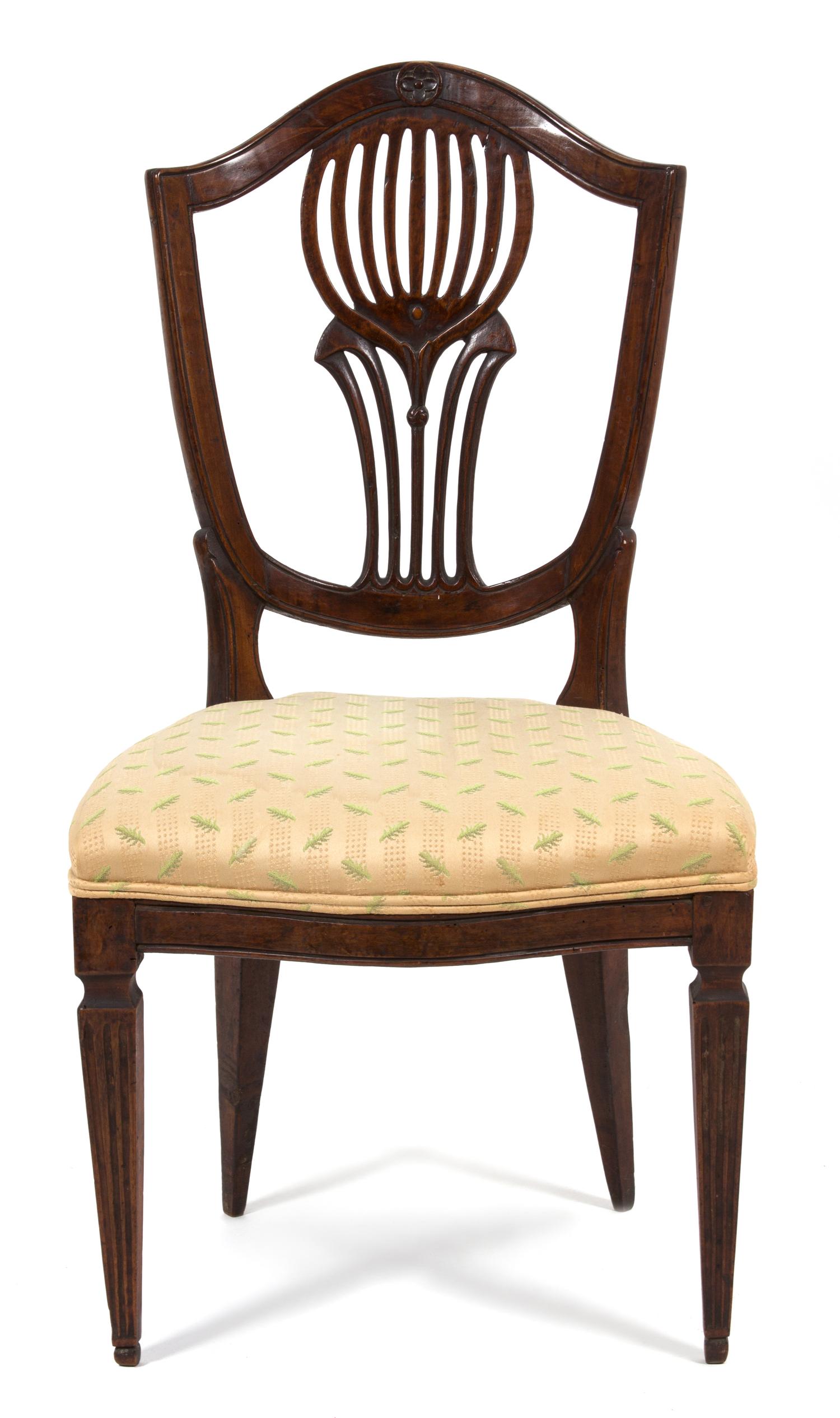 A Hepplewhite Style Mahogany Side Chair Height 38 inches. — 19TH CENTURY