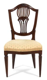 A Hepplewhite Style Mahogany Side Chair Height 38 inches. — 19TH CENTURY