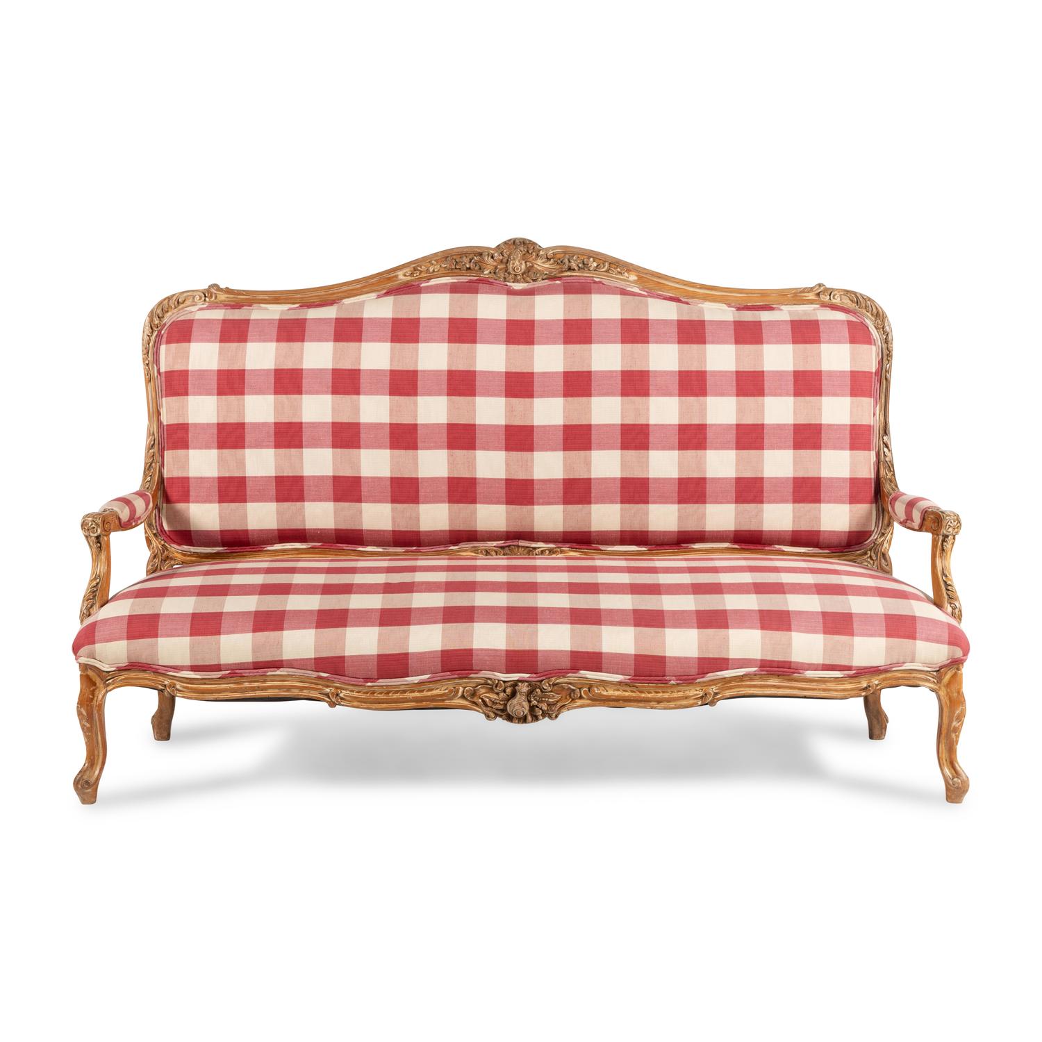 A Louis XV Style Carved Beechwood Settee
