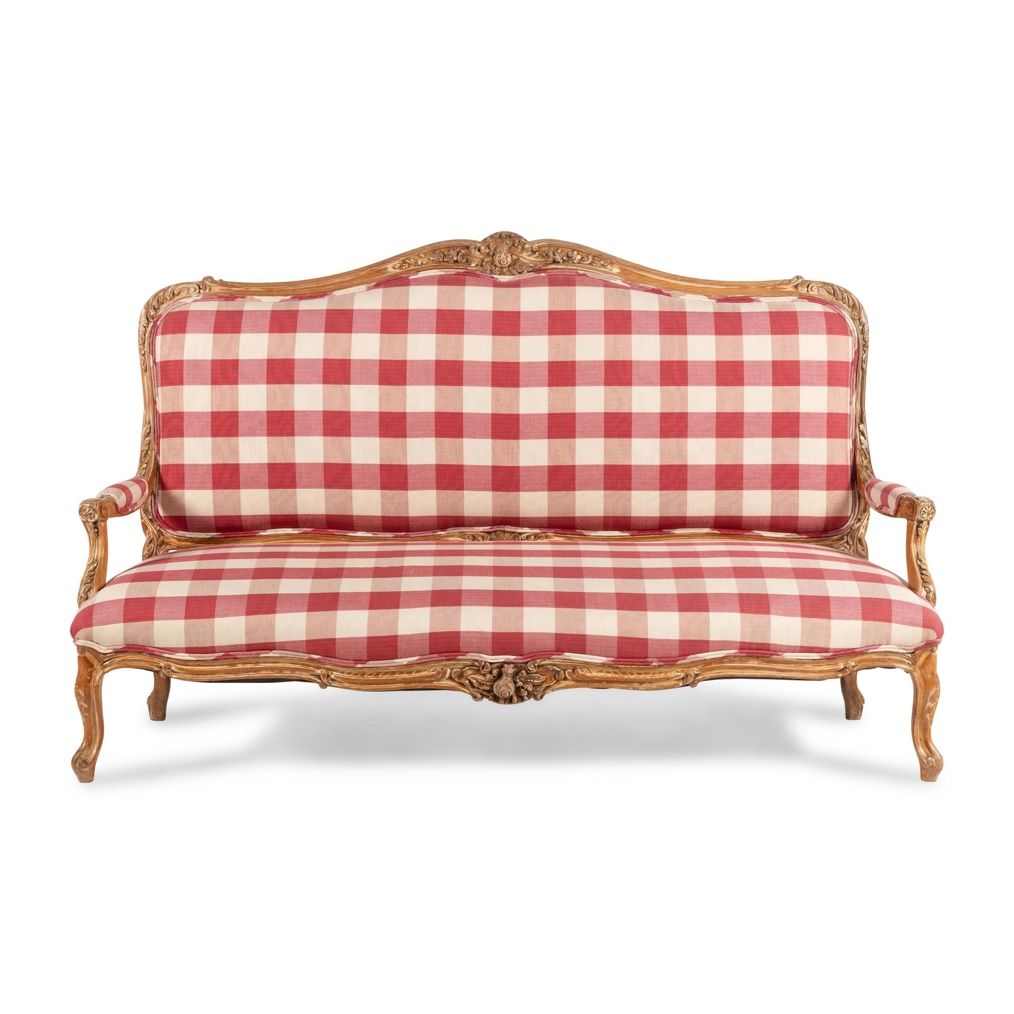A Louis XV Style Carved Beechwood Settee