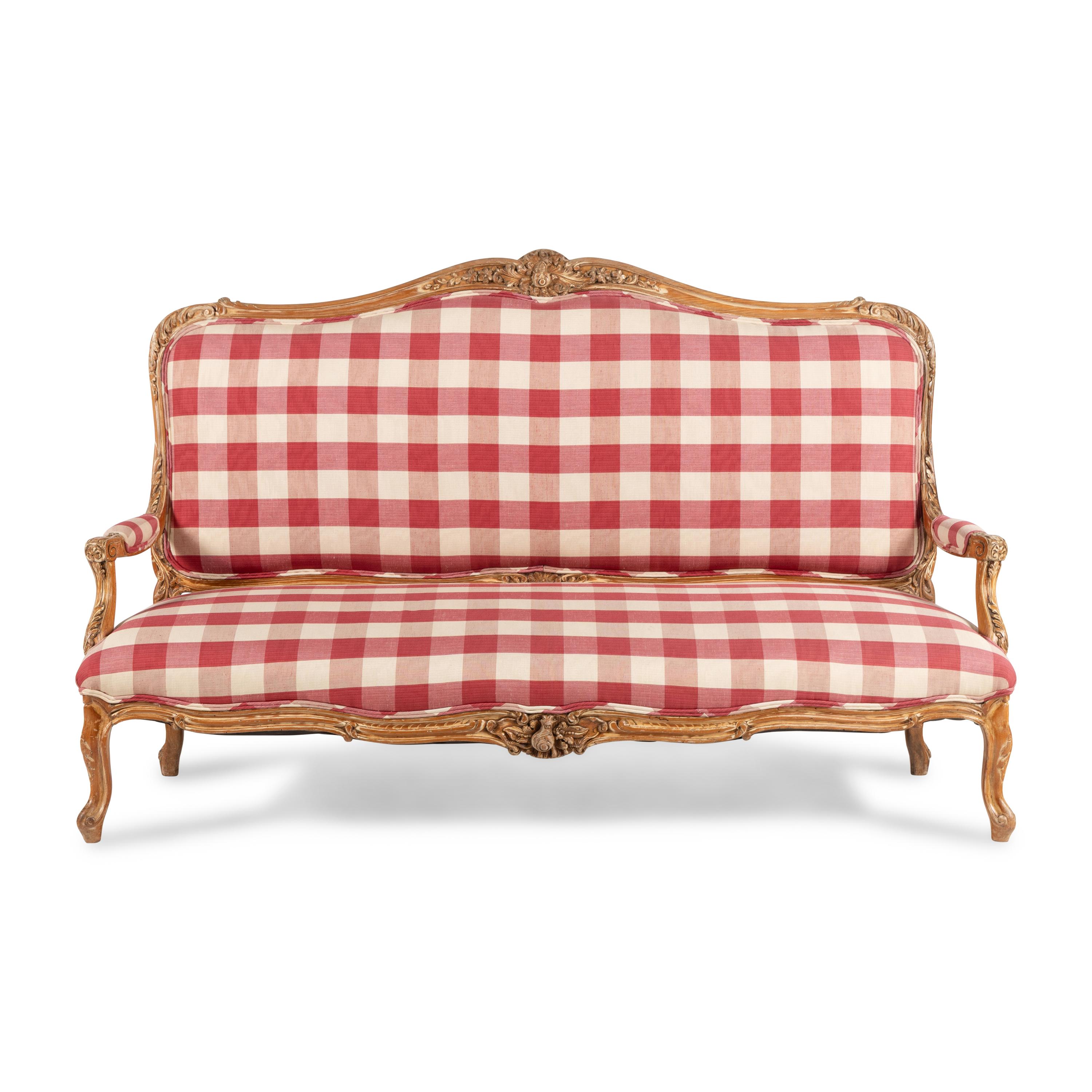 A Louis XV Style Carved Beechwood Settee