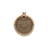 YELLOW GOLD AND SAPPHIRE MESH COIN PURSE PENDANT