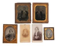 [EARLY PHOTOGRAPHY]. A collection of assorted pairs of images featuring the same subject.