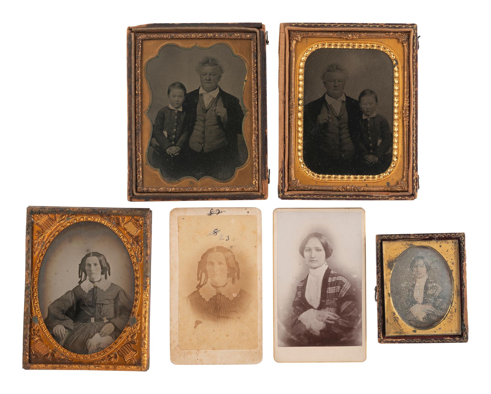 [EARLY PHOTOGRAPHY]. A collection of assorted pairs of images featuring the same subject.