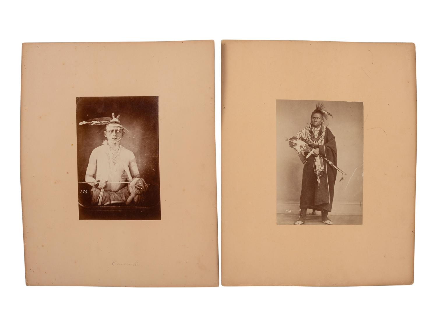 SHINDLER, Antonio Zeno (1823-1899), photographer. A group of 8 albumen photographs of Sac & Fox, Iowa, and Kaw Indians. [Washington, DC, ca 1868-1869].