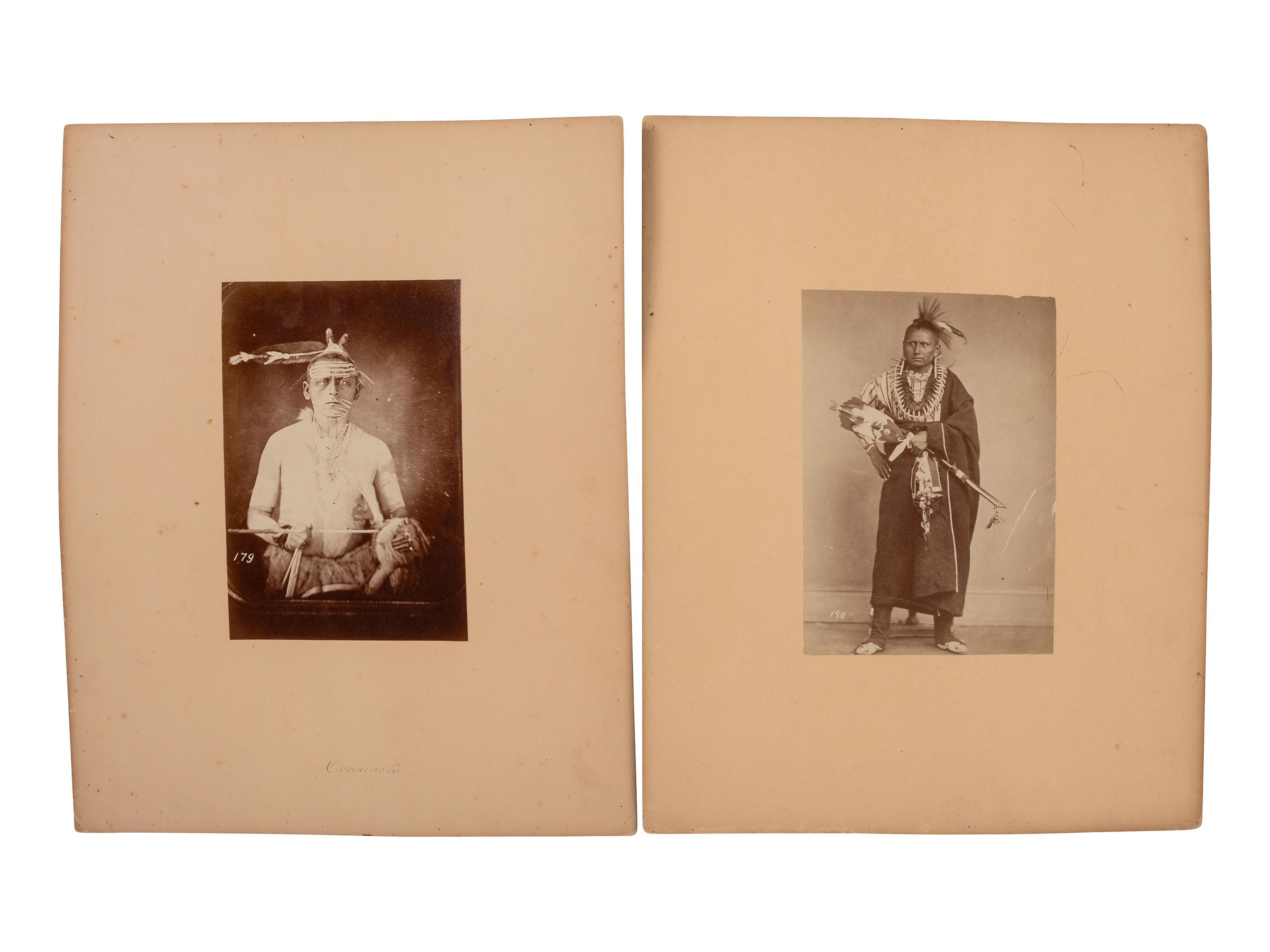 SHINDLER, Antonio Zeno (1823-1899), photographer. A group of 8 albumen photographs of Sac & Fox, Iowa, and Kaw Indians. [Washington, DC, ca 1868-1869].